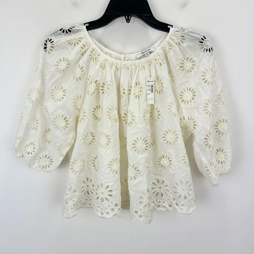 Madewell embroidered shirred